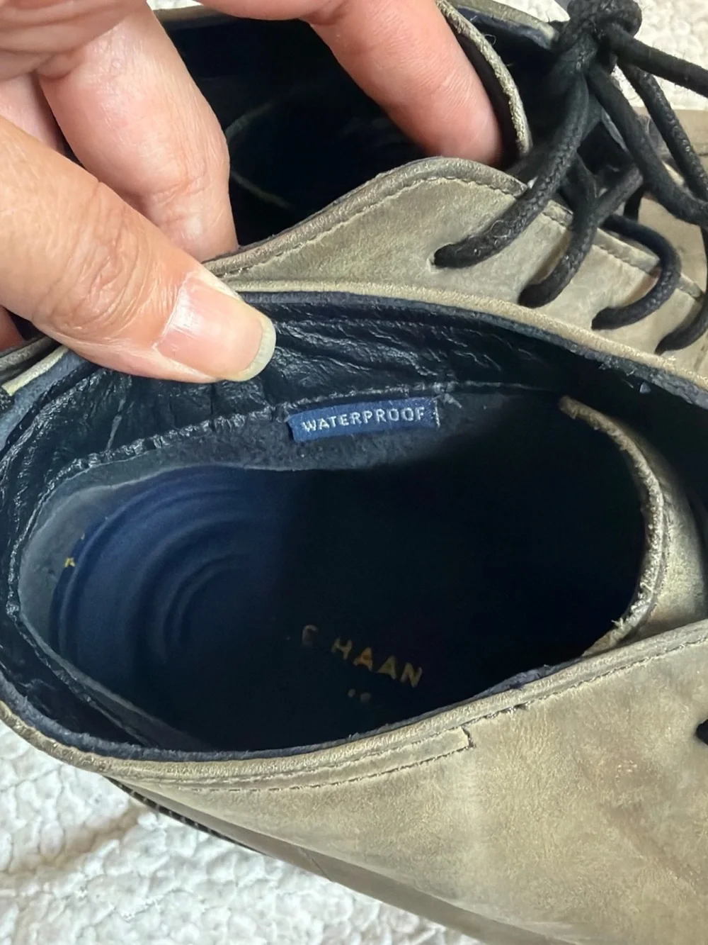 Cole Haan Men's Chukka Boots in Olive Green/gray with Black Laces